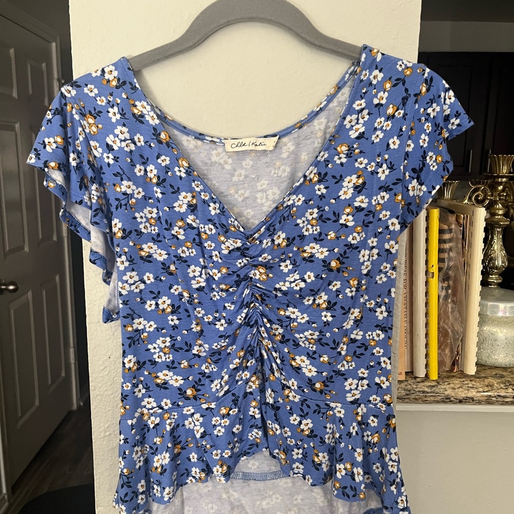 Blue Floral Top